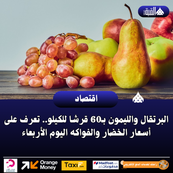 البرتقال والليمون بـ60 قرشا للكيلو.. تعرف على أسعار الخضار والفواكه اليوم الأربعاء