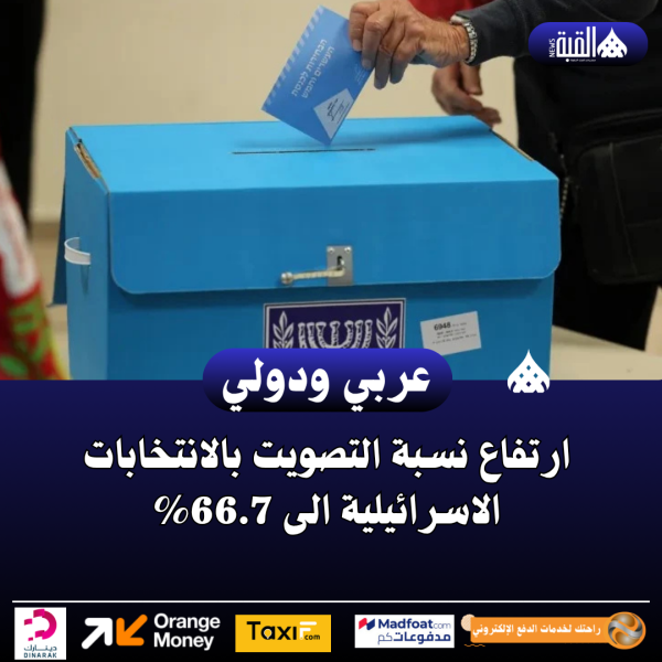 ارتفاع نسبة التصويت بالانتخابات الاسرائيلية الى 66.7