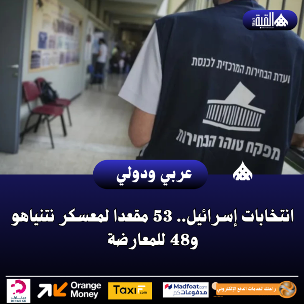 انتخابات إسرائيل.. 53 مقعدا لمعسكر نتنياهو و48 للمعارضة